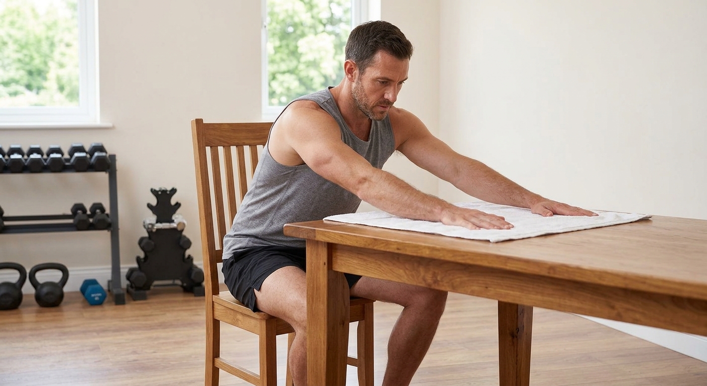 Table slide stretch for frozen shoulder