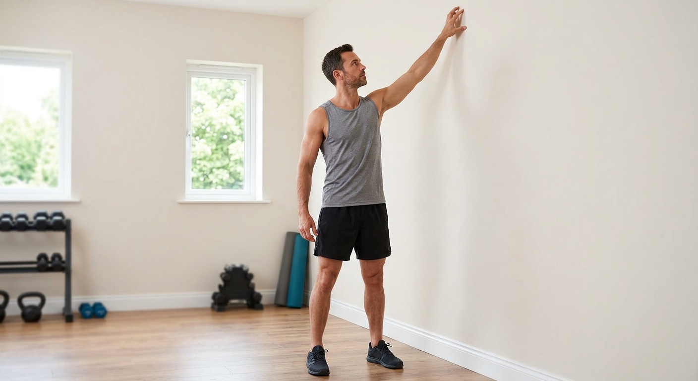 Wall walk or finger crawl exercise for frozen shoulder