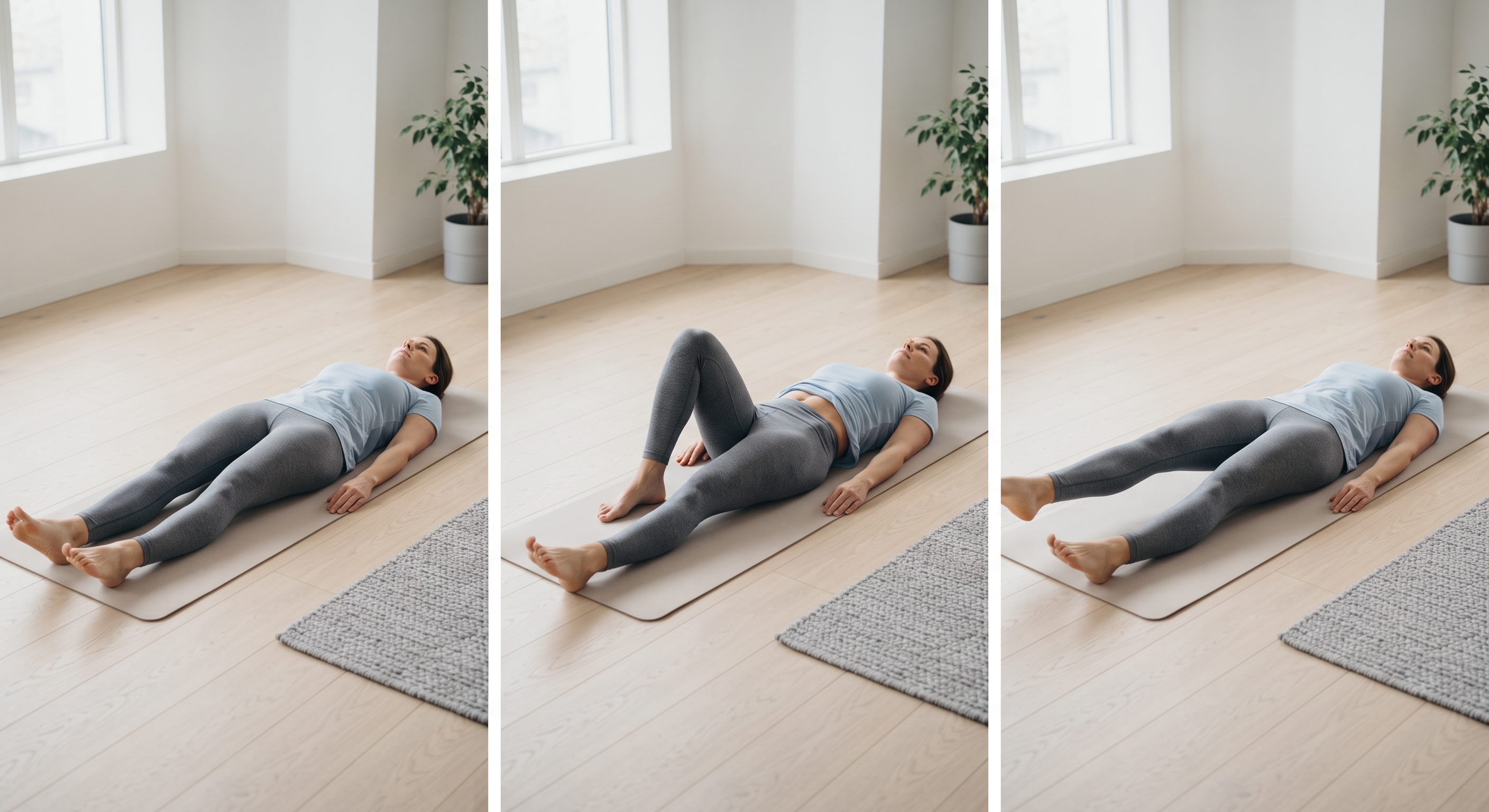 Heel slide exercise lying on the back
